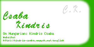 csaba kindris business card